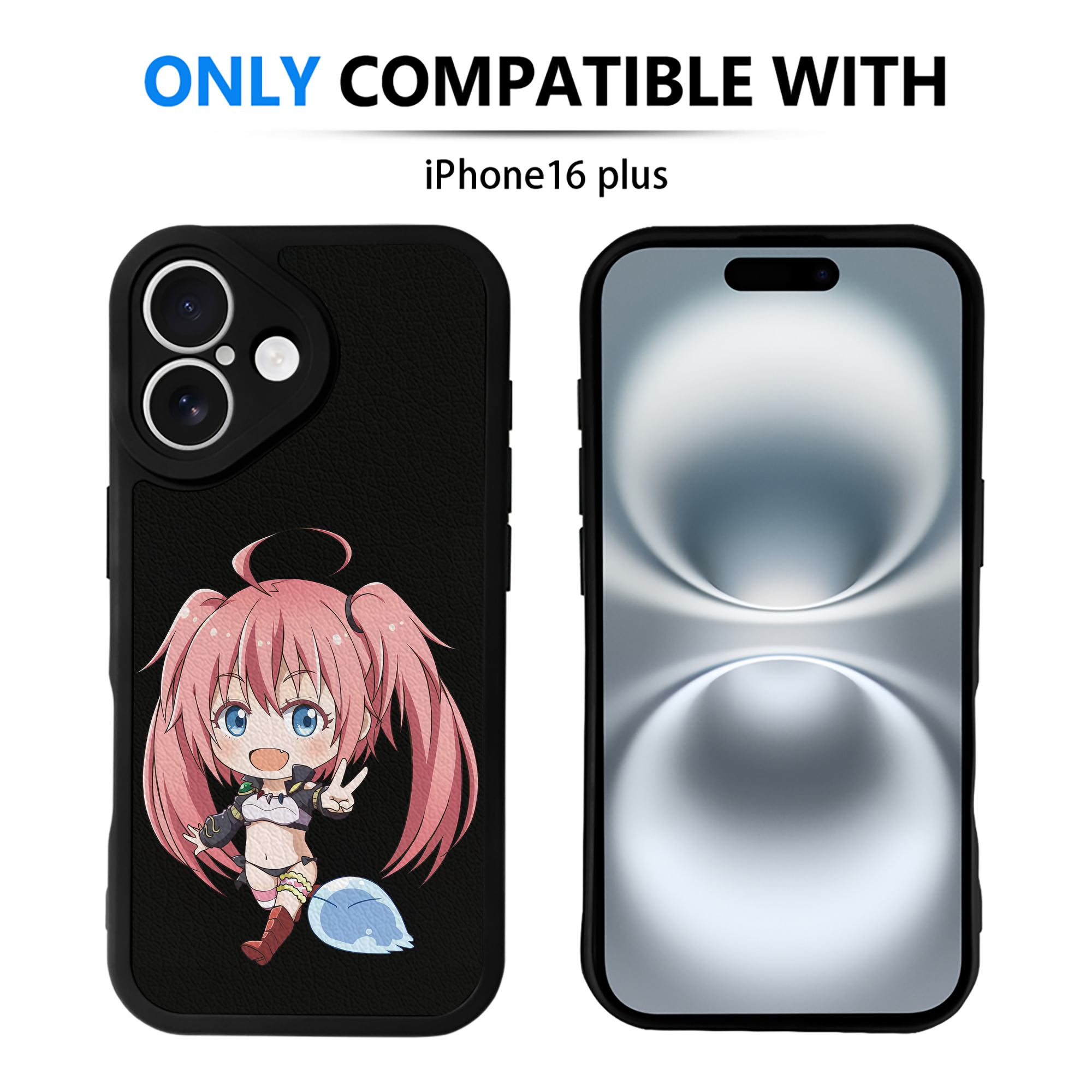 （画像用） 転スラ Regarding Reincarnated to Slime 【iPhone 16シリーズ対応】シリコンスマホケース（レザー調） 材質：シリコン